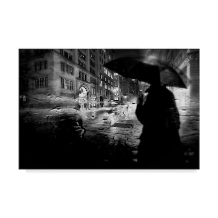 Stefan Eisele 'Night Walk In The Rain' Canvas Art,16x24